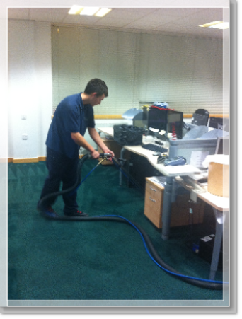 Restons Solicitors in Warrington having carpets cleaned by Prokleen carpet & upholstery cleaning specialists